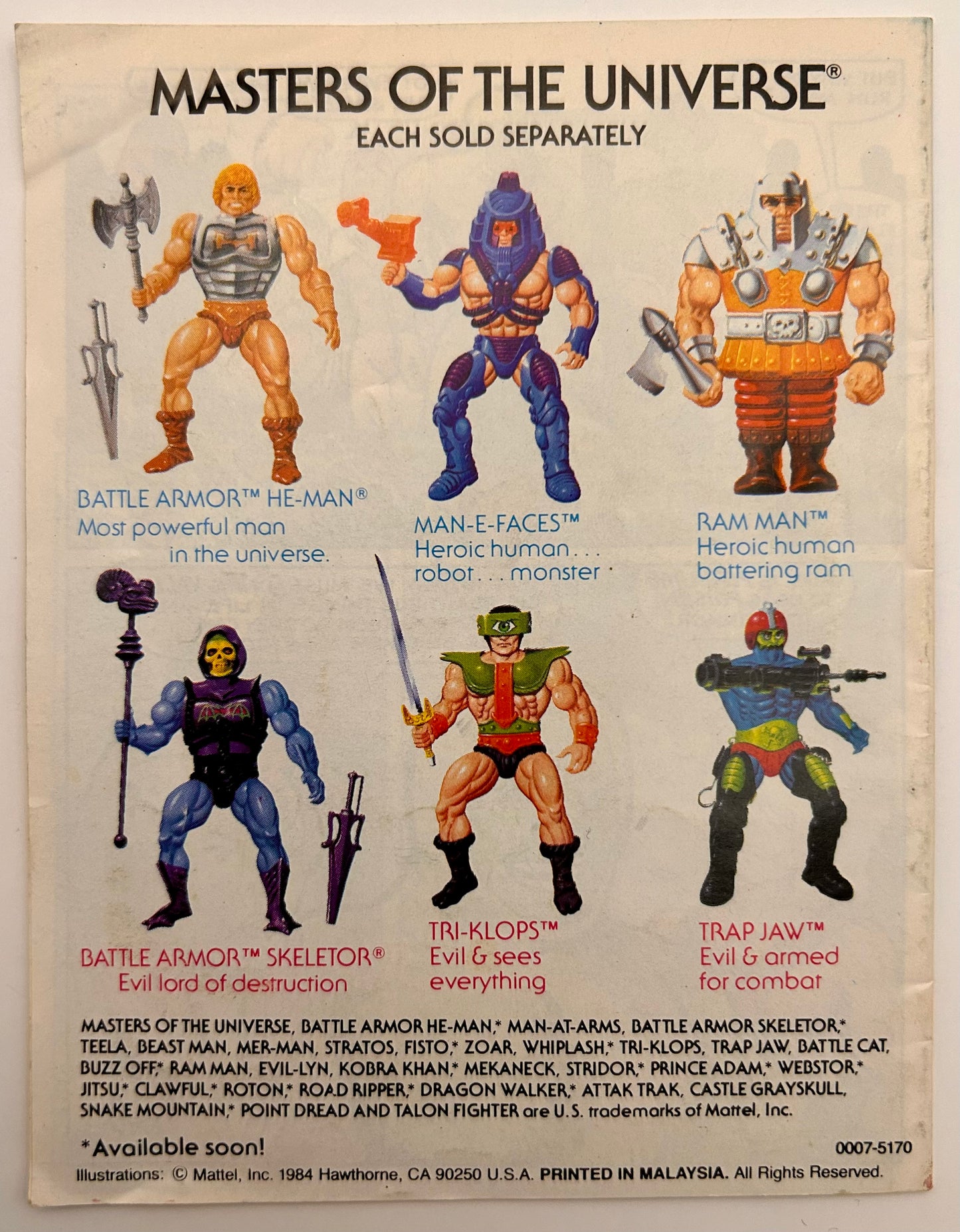 Masters of the Universe Vintage Moss Man Figur komplett mit Mini-Comic - poptoy