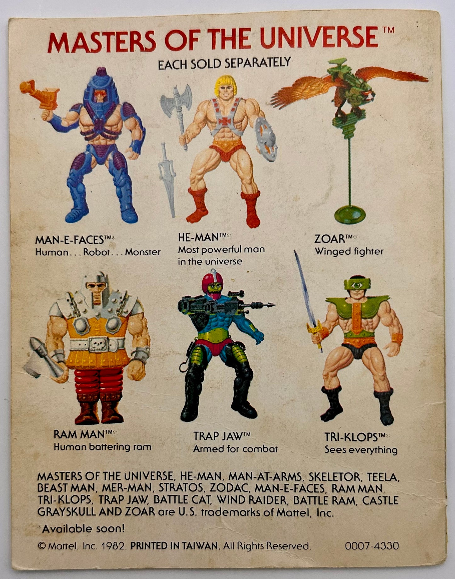 Masters of the Universe Vintage Ram Man Figur komplett mit Mini-Comic - poptoy